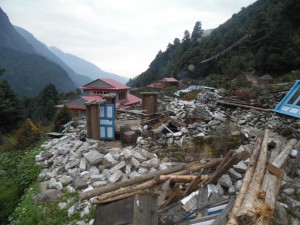zerstörtes Dorf